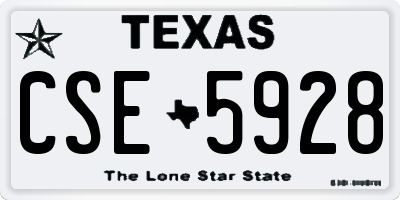 TX license plate CSE5928