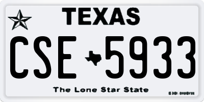 TX license plate CSE5933