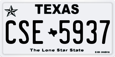 TX license plate CSE5937