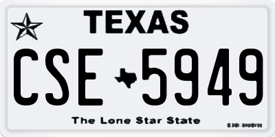 TX license plate CSE5949