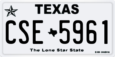 TX license plate CSE5961
