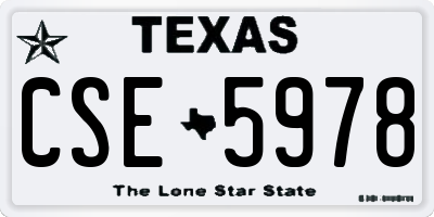 TX license plate CSE5978