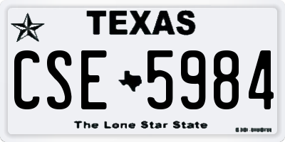 TX license plate CSE5984