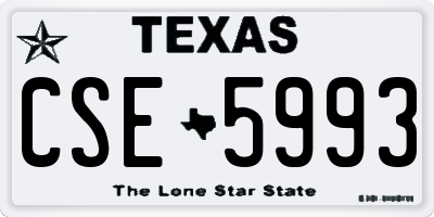 TX license plate CSE5993