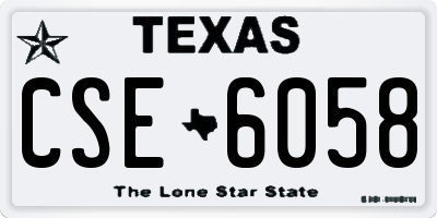 TX license plate CSE6058