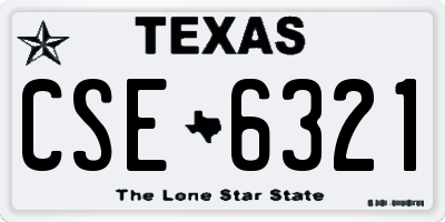 TX license plate CSE6321