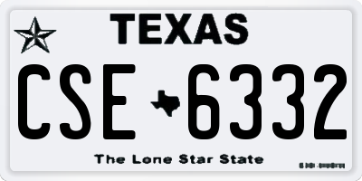 TX license plate CSE6332