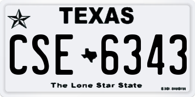 TX license plate CSE6343