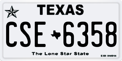 TX license plate CSE6358