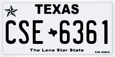 TX license plate CSE6361