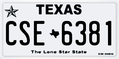 TX license plate CSE6381
