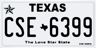 TX license plate CSE6399