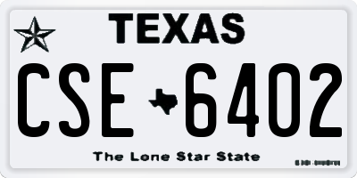 TX license plate CSE6402