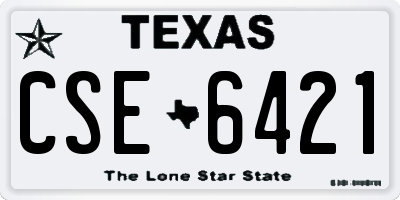 TX license plate CSE6421