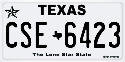 TX license plate CSE6423