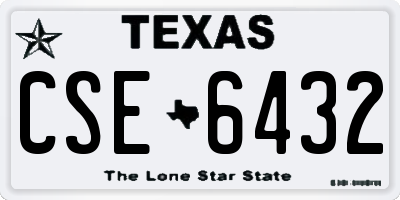 TX license plate CSE6432