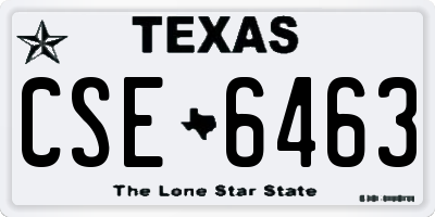 TX license plate CSE6463