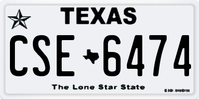 TX license plate CSE6474