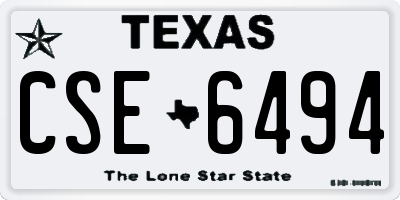 TX license plate CSE6494
