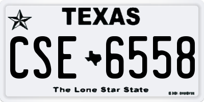 TX license plate CSE6558
