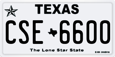 TX license plate CSE6600