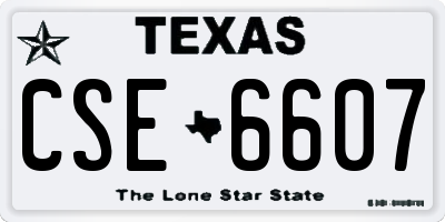TX license plate CSE6607
