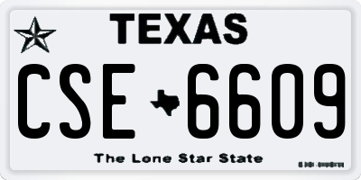 TX license plate CSE6609
