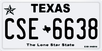 TX license plate CSE6638