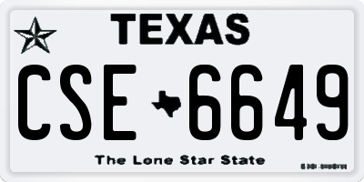 TX license plate CSE6649