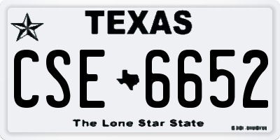 TX license plate CSE6652