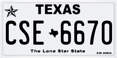TX license plate CSE6670