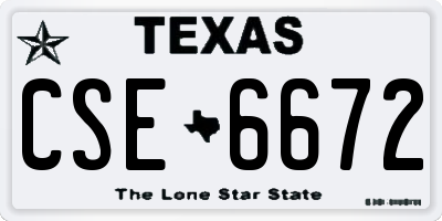 TX license plate CSE6672