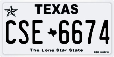 TX license plate CSE6674