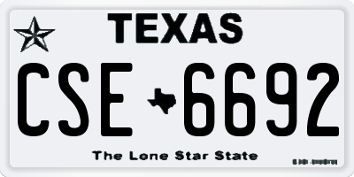 TX license plate CSE6692