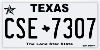 TX license plate CSE7307