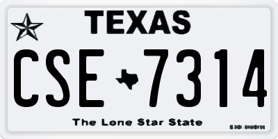 TX license plate CSE7314