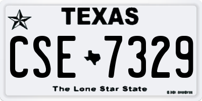 TX license plate CSE7329
