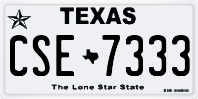 TX license plate CSE7333