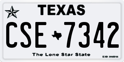 TX license plate CSE7342