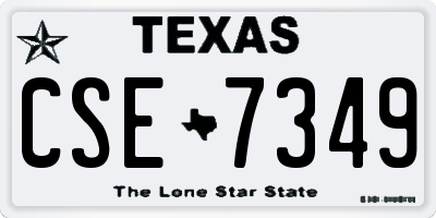 TX license plate CSE7349