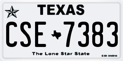 TX license plate CSE7383