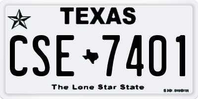 TX license plate CSE7401