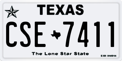 TX license plate CSE7411