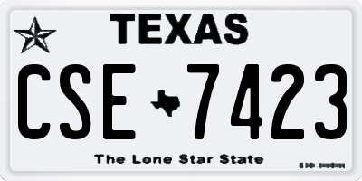 TX license plate CSE7423