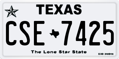 TX license plate CSE7425