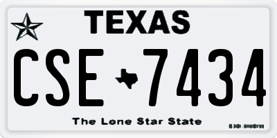 TX license plate CSE7434