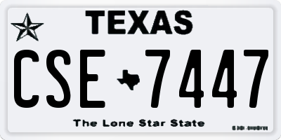 TX license plate CSE7447