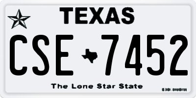 TX license plate CSE7452