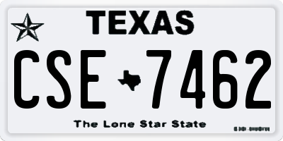 TX license plate CSE7462