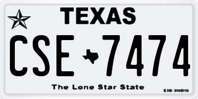 TX license plate CSE7474